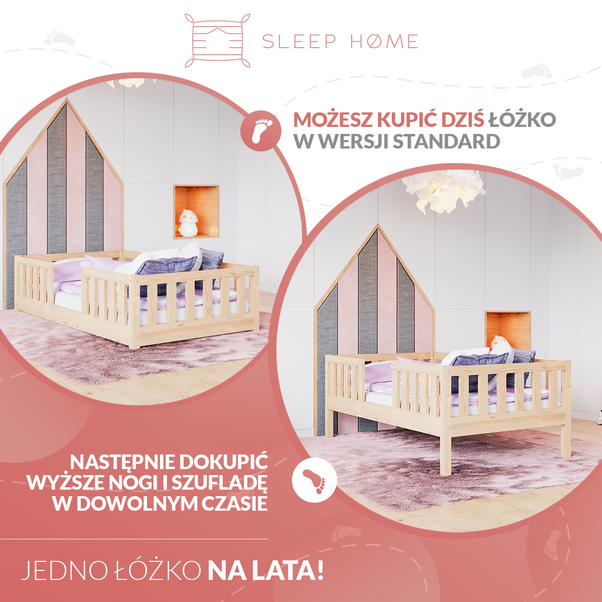 Łózko dla dziecka niskie podłogowe, łóżko dziecięce niskie, podłogowe, łózka dla dwu i trzy latka.